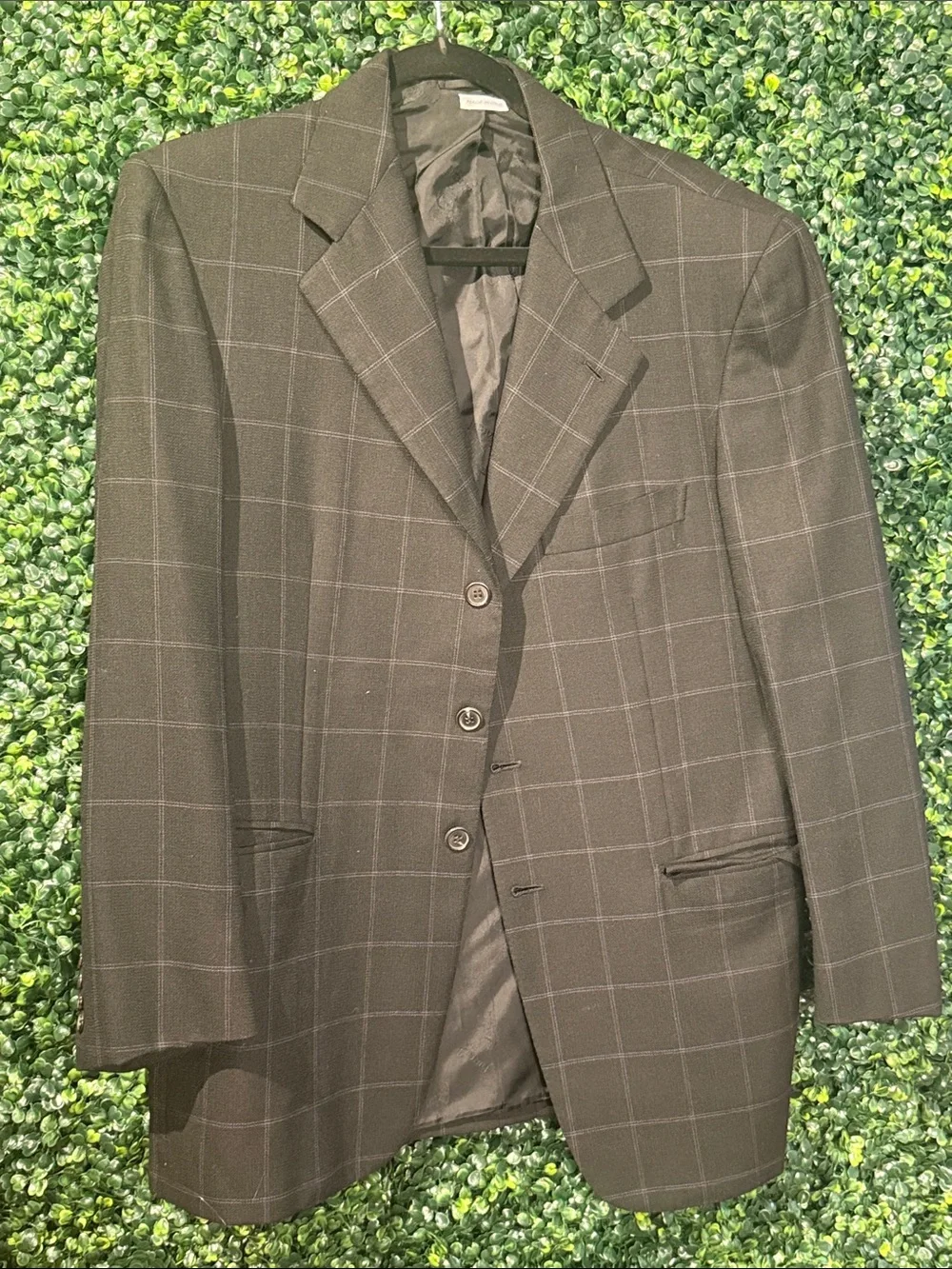 Neiman Marcus Charcoal Windowpane Sport Coat